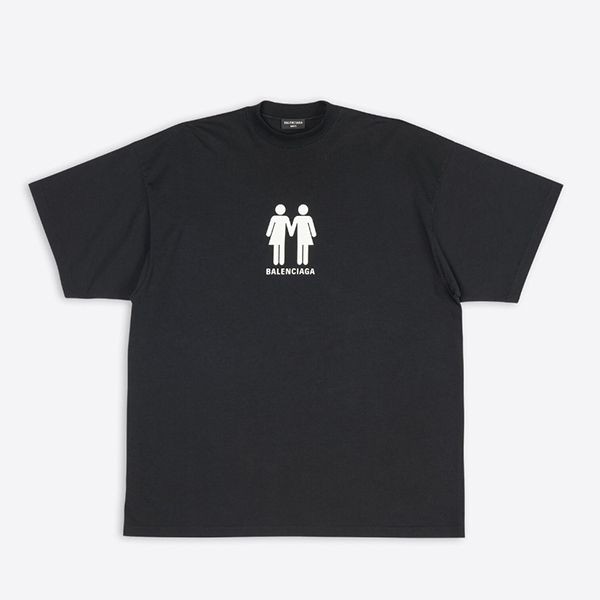 バレンシアガ PRIDE 22 オーバーサイズ ロゴTシャツ 偽物 2色