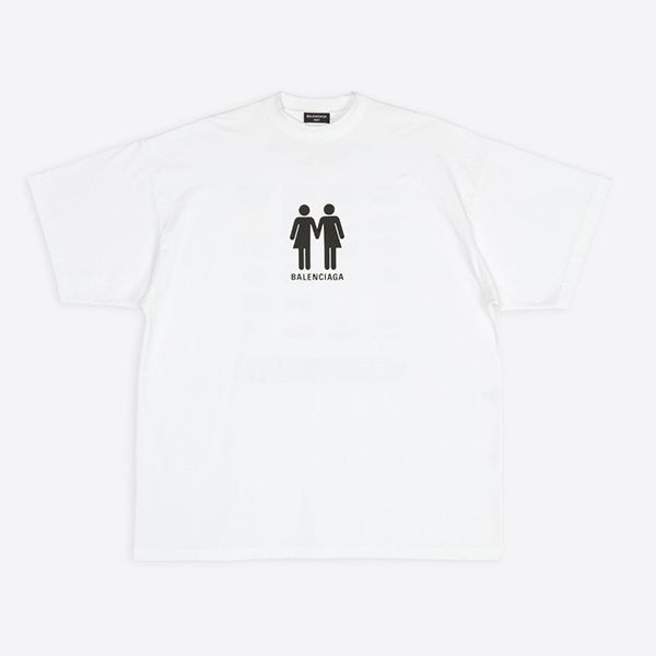 バレンシアガ PRIDE 22 オーバーサイズ ロゴTシャツ 偽物 2色