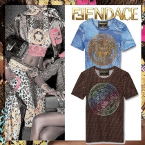 [フェンディ×ヴェルサーチェ]T-SHIRT FF FENDACフェンダTシャツ コピー 100...