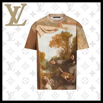 [送料無料]ルイヴィトン Tシャツ 偽物 プリントCOURBET 1AAGOL