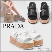 プラダ 偽物 Rubber wedge platform sandals ウェッジサンダル