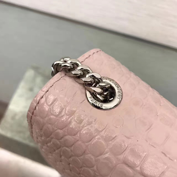 2018AW サンローラン バッグ コピー MEDIUM KATE MONOGRAM クロコ バッグ PINK