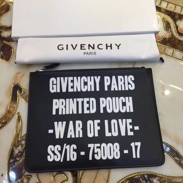 ジバンシィスーパーコピー GIVENCHY クラッチバッグ BK06072273001 WAR OF LOVE スターパッチ レザーポーチ