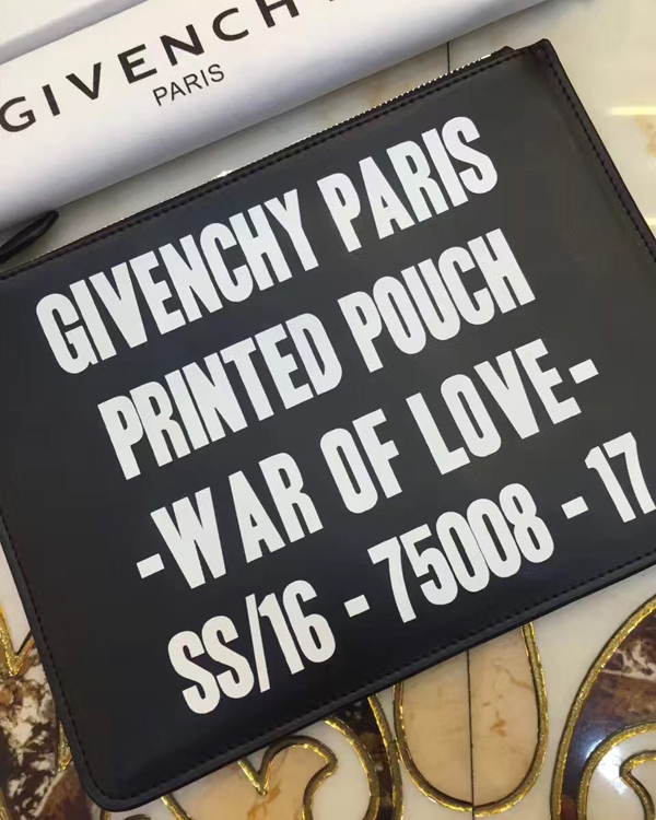 ジバンシィスーパーコピー GIVENCHY クラッチバッグ BK06072273001 WAR OF LOVE スターパッチ レザーポーチ