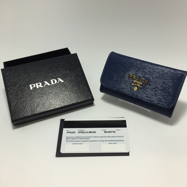 PRADA プラダキーケース コピー VITELLO MOVEキーケース ブルー 1PG222（BLUETTE)