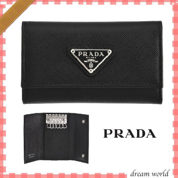 人気 PRADA プラダキーケース コピー 6連キーケース ブラック 