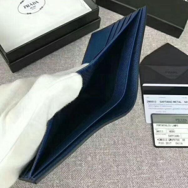 プラダ 財布コピーPRADA SAFFIANO 折りたたみ財布 2M0513 2EG0 F0VE2 NAVY サフィアーノカーフ