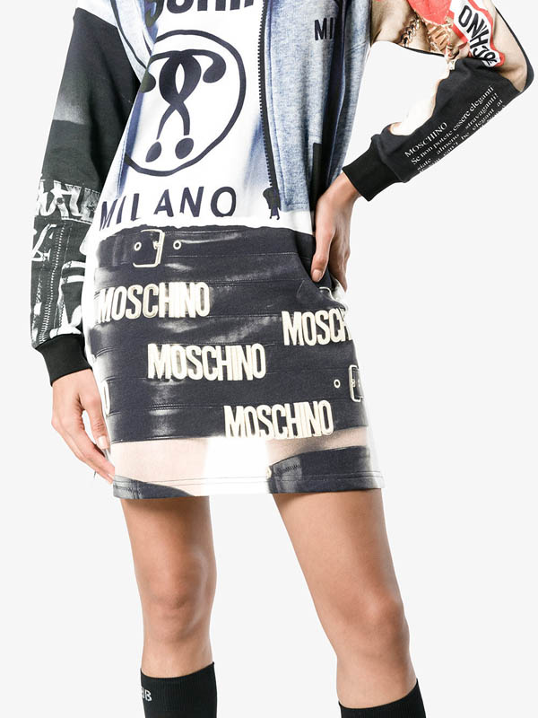 MOSCHINO モスキーノ コピー 2018 プリントスウェットミニワンピース 0409 5427 1888