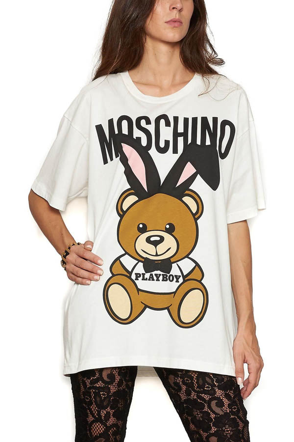 モスキーノ コピーMOSCHINO 2018 新作Cute teddy bear プリント Tシャツ