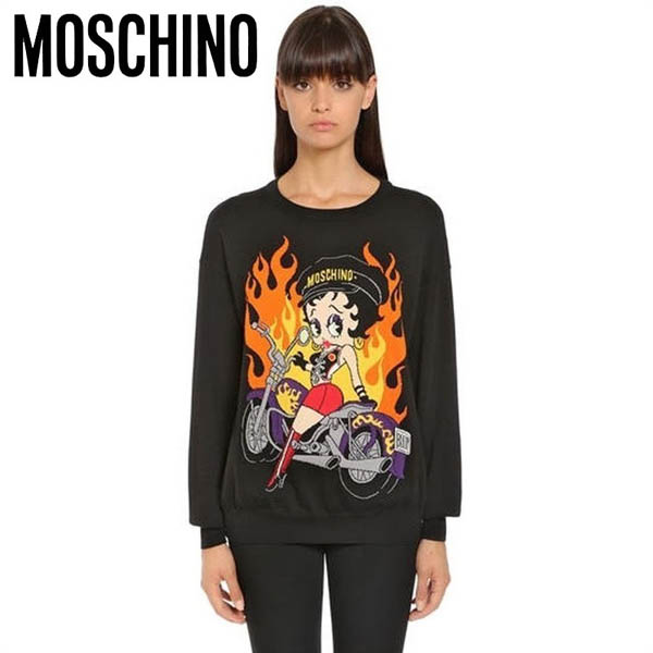 モスキーノ コピーMOSCHINO 2018 新作 Betty Boop ベティトレーナー MOSCHINOよりロングスリーブシャツ