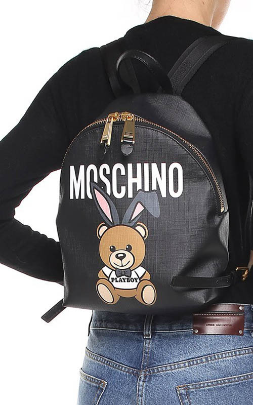 モスキーノ リュック コピー MOSCHINO☆Teddy Playboy レザーリュック