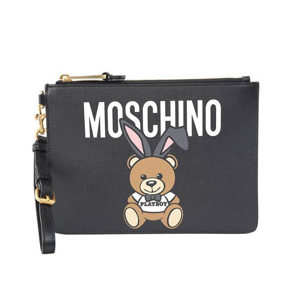 Moschino2018 新作 Teddy Playboy クラッチバッグ 黒