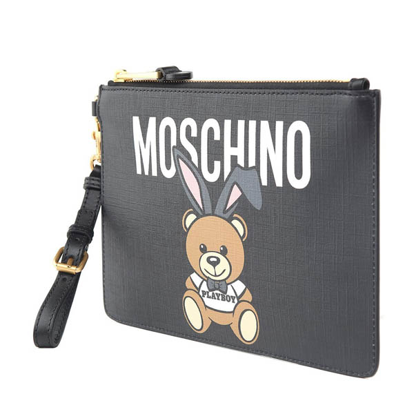 Moschino2018 新作 Teddy Playboy クラッチバッグ 黒