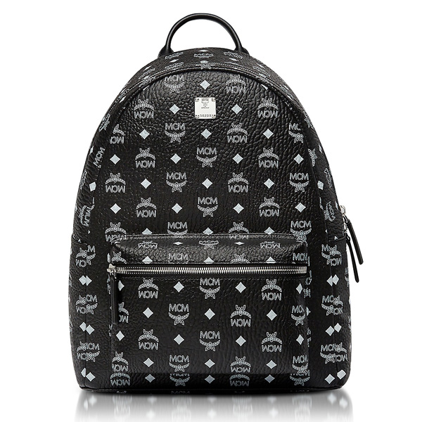 MCM リュック Black M White Logo Visetos Stark バックパック MCM コピー