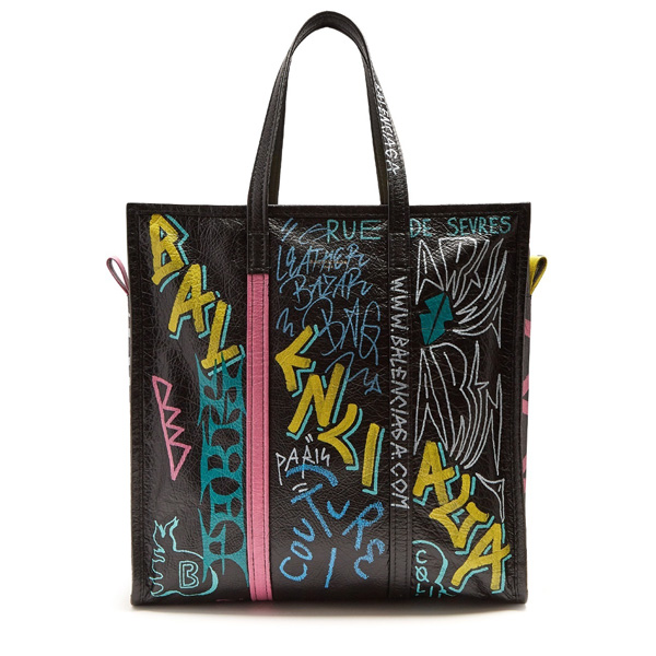 バレンシアガ クラッチバッグ Bazar Graffiti Clutch in Arena Leather バレンシアガスーパーコピー