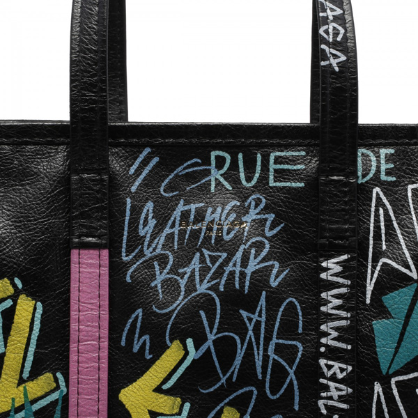 バレンシアガ クラッチバッグ Bazar Graffiti Clutch in Arena Leather バレンシアガスーパーコピー