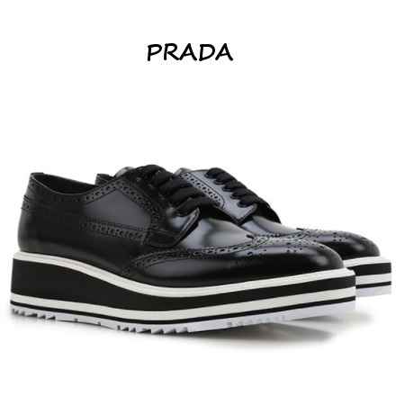 PRADA ローファー 1E722E 055 オックスフォード レースアップシューズ スーパーコピー