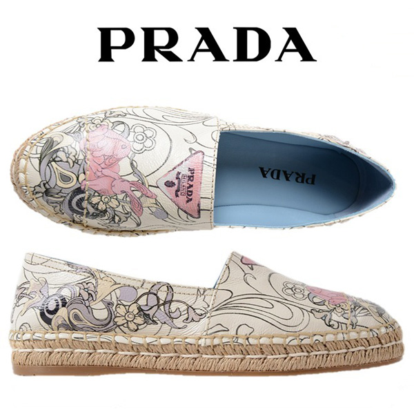 プラダ ラビット PRADA ラビットプリント エスパドリーユ スーパーコピー