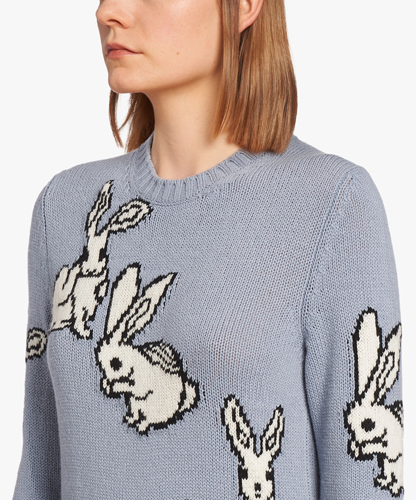 プラダ うさぎ ニット ニット・セーターP24D0O 1QLL F0582 RABBIT INTARSIA CASHMERE BLEND SWEATER スーパーコピー