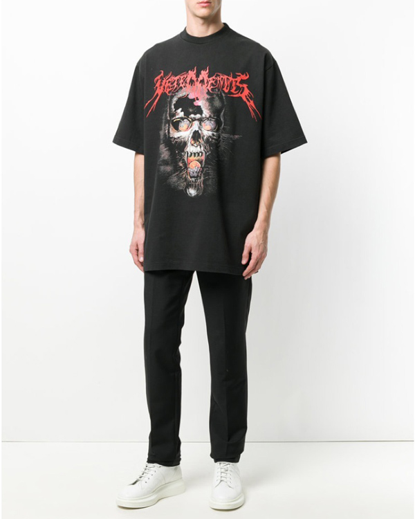 ヴェトモン tシャツ コピー VETEMENTS Heavy Metal オーバーサイズ Tシャツ デザインプリント