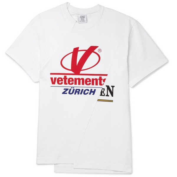 ヴェトモン tシャツ コピー VETEMENTS(ヴェトモン) 大人気 アシンメトリー ロゴ Tシャツ