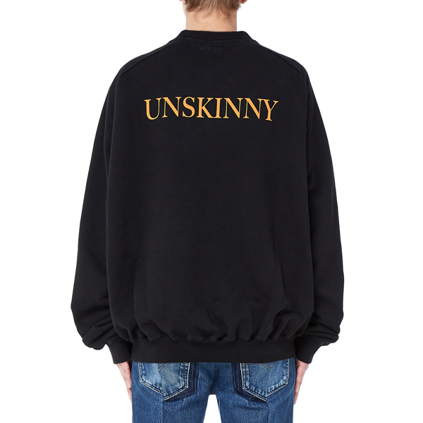 ヴェトモン パーカー コピー VETEMENTS Unskinny コットン スウェット/ブラック オーバーサイズ スウェット