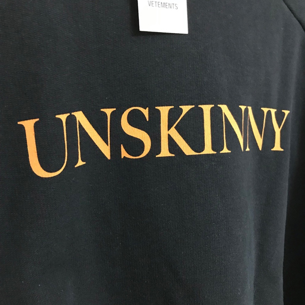 ヴェトモン パーカー コピー VETEMENTS Unskinny コットン スウェット/ブラック オーバーサイズ スウェット