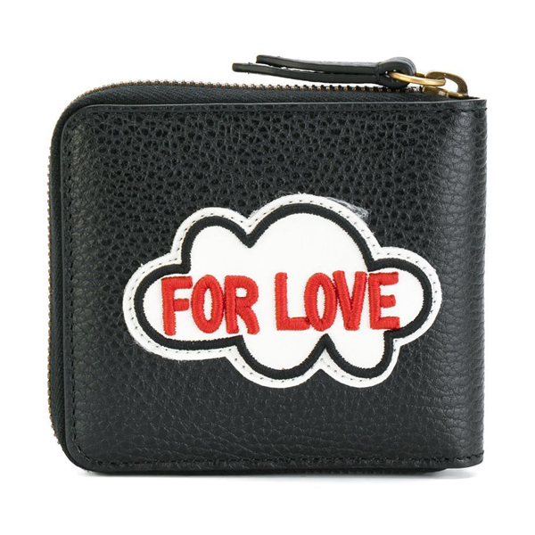 グッチ 財布 コピー グッチ Love 男性にも アップリケブラック財布