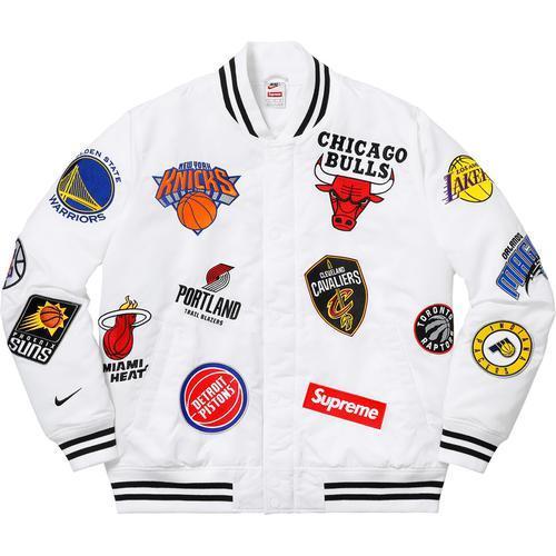 SS18 スーパーコピー シュプリーム x NBA team warm up ジャケット ホワイト