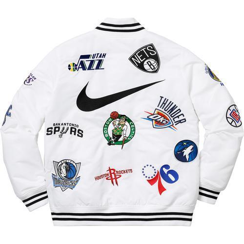 SS18 スーパーコピー シュプリーム x NBA team warm up ジャケット ホワイト