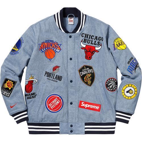 SS18 スーパーコピー シュプリーム x NBA team warm up Jaket-Denim ジャケット ナイキ コラボ デニム スーパーコピー