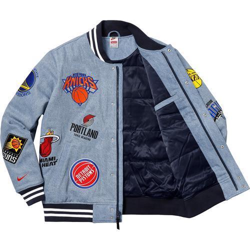 SS18 スーパーコピー シュプリーム x NBA team warm up Jaket-Denim ジャケット ナイキ コラボ デニム スーパーコピー