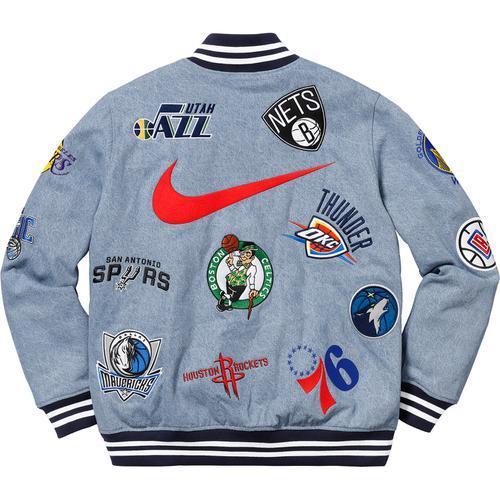 SS18 スーパーコピー シュプリーム x NBA team warm up Jaket-Denim ジャケット ナイキ コラボ デニム スーパーコピー