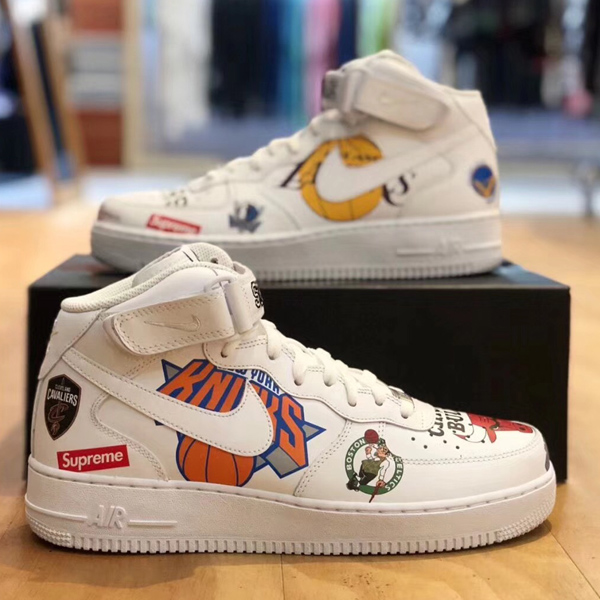 SS18 スーパーコピー シュプリーム ナイキ NBA スニーカー TEAMS AIR FORCE 1 MID WHITE