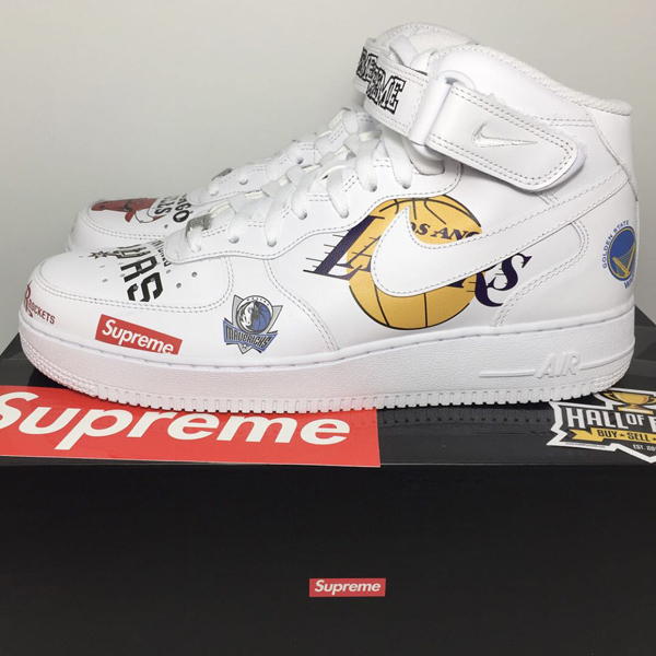 SS18 スーパーコピー シュプリーム ナイキ NBA スニーカー TEAMS AIR FORCE 1 MID WHITE