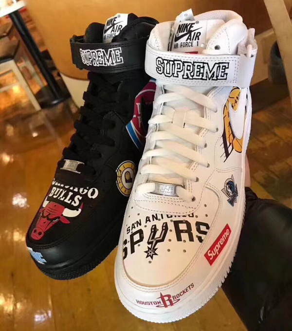 SS18 スーパーコピー シュプリーム ナイキ NBA スニーカー TEAMS AIR FORCE 1 MID WHITE