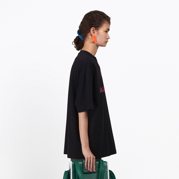 バレンシアガ ロゴTシャツ コピー 18SS 'BB Mode'ホワイト 女性にも オーバーサイズ