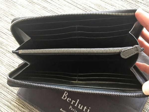 ベルルッティ財布 コピーBerluti ゴールド×シルバーパティーヌ V字オープン長財布