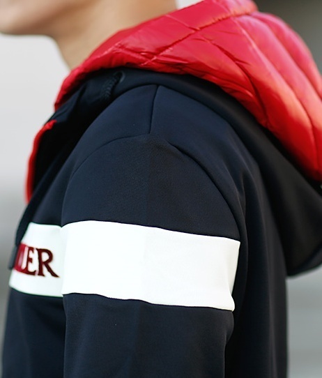 モンクレール コピー MONCLER 2019 異素材MIXダブルフードジップアップパーカー