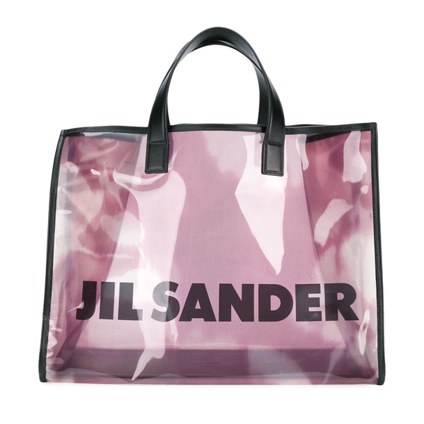 JIL SANDER ジルサンダー コピー クリア トートバッグ クリアPVC ロゴバッグ パープル/クリア