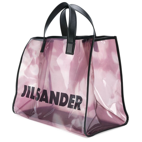 JIL SANDER ジルサンダー コピー クリア トートバッグ クリアPVC ロゴバッグ パープル/クリア