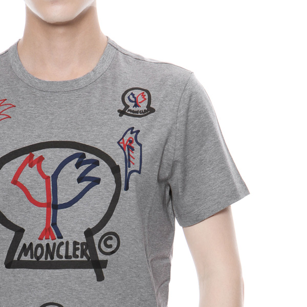 モンクレール MONCLER Tシャツ コピー メンズ 8037850 8390Y 987 半袖Tシャツ GREY グレー