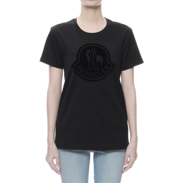 モンクレール MONCLER Tシャツ コピー レディース 8059200 8391N 999 半袖Tシャツ BLACK ブラック